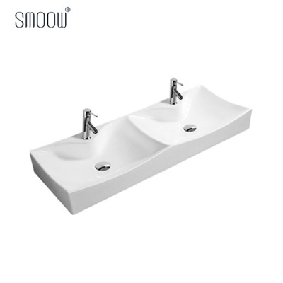 Factory promotional ceramic sanitaryware bathroom double art basin