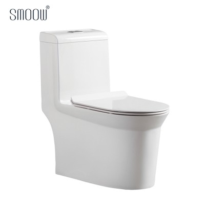 New design italian style white porcelain one piece toilet bowl for home or hotel bathroom