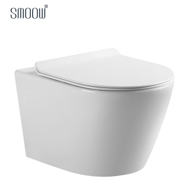 Chaozhou ceramic round washdown rimless wall hung toilet for german italian bathroom