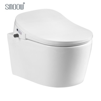 Chinese sanitary ware ceramic square rimless  intelligent wall hung smart toilet