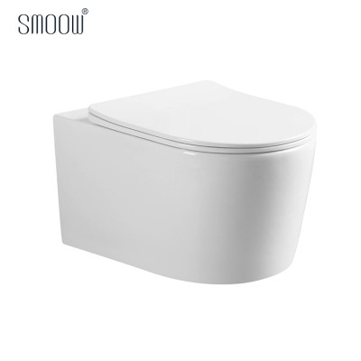 Popular design white ceramic wall hung toilet sanitary ware commode