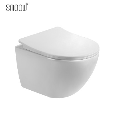 Popular modern sanitaryware round P-trap wall hung toilet for Europe hotel home bathroom